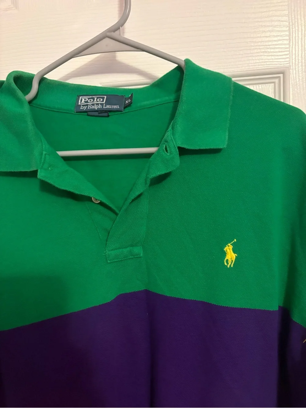 Polo by Ralph Lauren Green, Purple & Yellow Colorblock Polo